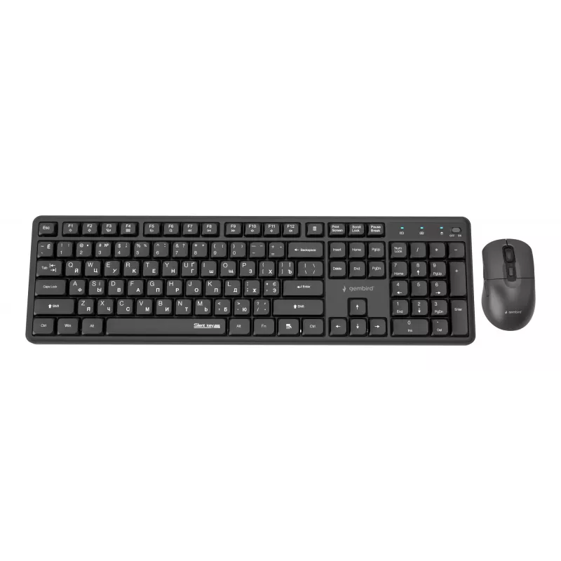 Gembird KBS-WMS-01-CYRL wireless keyboard and mouse combo, Cyrillic, black