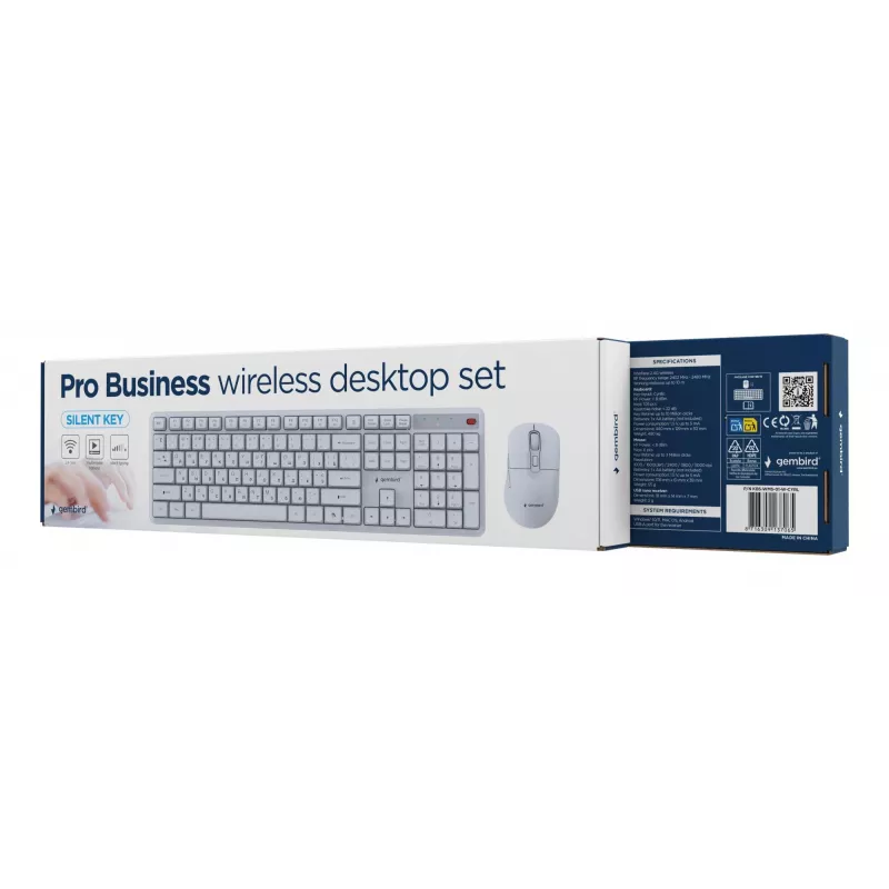 Keyboard +MOUSE Wrl CYRILLIC/WHT KBS-WMS-01-W-CYRL Gembird