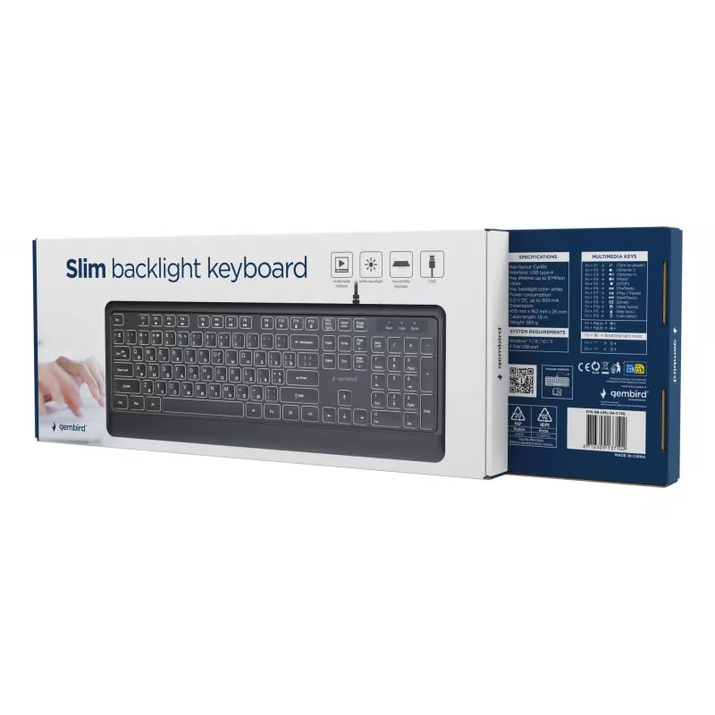Keyboard Multimedia USB CYRILL/BLACK KB-UML-04-CYRL Gembird