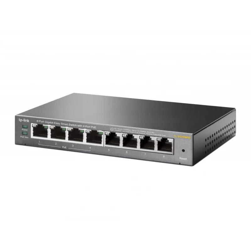 TP-Link 8-Port Gigabit Easy Smart Switch with 4-Port PoE, Managed, L2, Gigabit Ethernet (10/100/1000), Power over Ethernet (PoE)