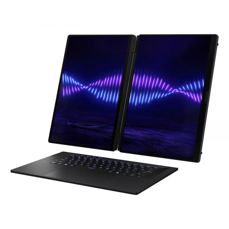 ASUS ROG Zephyrus Duo GX651AX-SR005X Intel Core Ultra 9 386H Hybrid (2-in-1) 40.6 cm (16 inch) Touchscreen WQXGA+ 64 GB LPDDR5x-SDRAM 2 TB SSD NVIDIA GeForce RTX 5090 Wi-Fi 7 (802.11be) Windows 11 Pro Grey