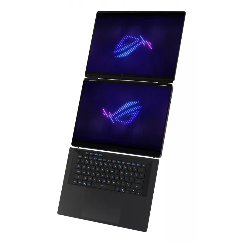 ASUS ROG Zephyrus Duo GX651AX-SR005X Intel Core Ultra 9 386H Hybrid (2-in-1) 40.6 cm (16 inch) Touchscreen WQXGA+ 64 GB LPDDR5x-SDRAM 2 TB SSD NVIDIA GeForce RTX 5090 Wi-Fi 7 (802.11be) Windows 11 Pro Grey