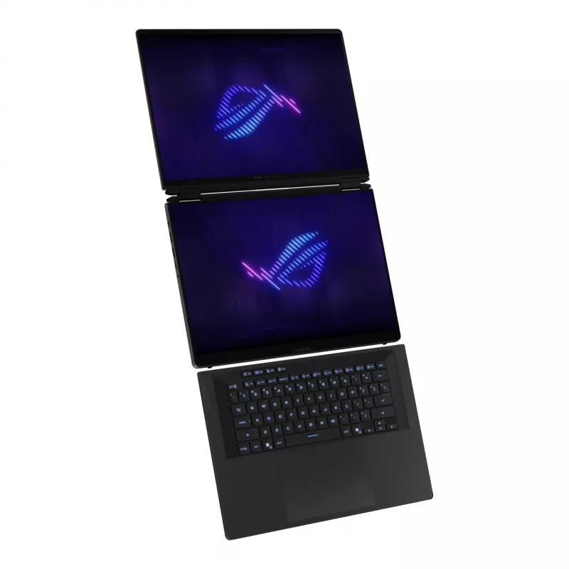 ASUS ROG Zephyrus Duo GX651AX-SR005X Intel Core Ultra 9 386H Hybrid (2-in-1) 40.6 cm (16 inch) Touchscreen WQXGA+ 64 GB LPDDR5x-SDRAM 2 TB SSD NVIDIA GeForce RTX 5090 Wi-Fi 7 (802.11be) Windows 11 Pro Grey