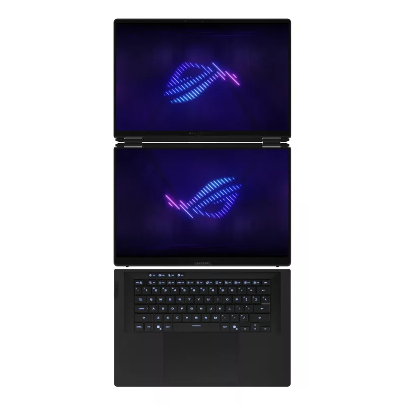 ASUS ROG Zephyrus Duo GX651AX-SR005X Intel Core Ultra 9 386H Hybrid (2-in-1) 40.6 cm (16 inch) Touchscreen WQXGA+ 64 GB LPDDR5x-SDRAM 2 TB SSD NVIDIA GeForce RTX 5090 Wi-Fi 7 (802.11be) Windows 11 Pro Grey