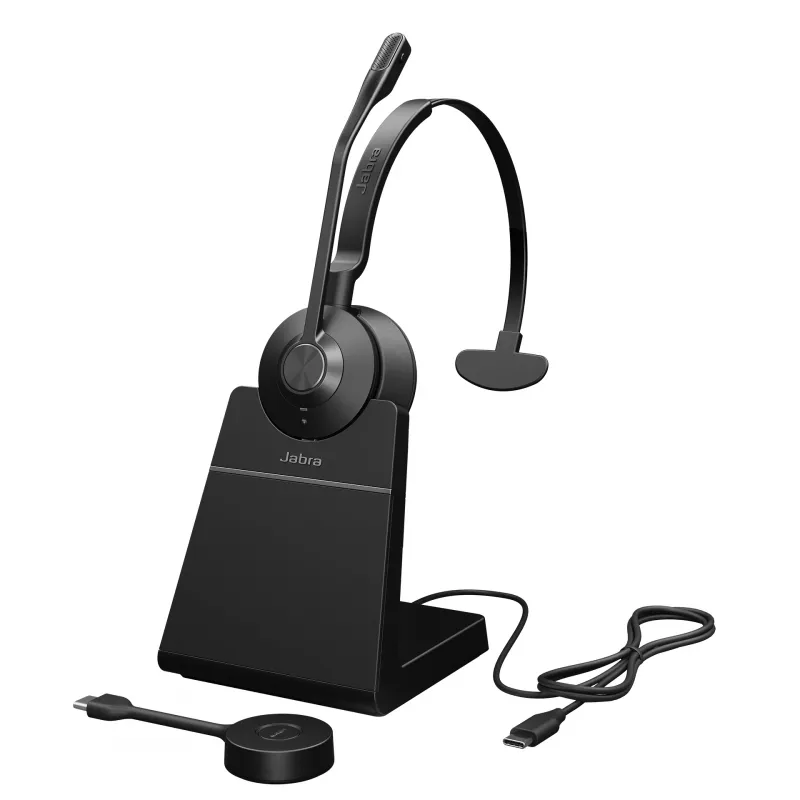 Jabra Engage 55 - USB-C UC Mono Stand, EMEA/APAC, Wireless, Office/Call center, 57 g, Headset, Black