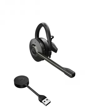 Jabra Engage 55 - USB-A UC Convertible, EMEA/APAC, Wireless, Office/Call center, 18 g, Headset, Black, Titanium
