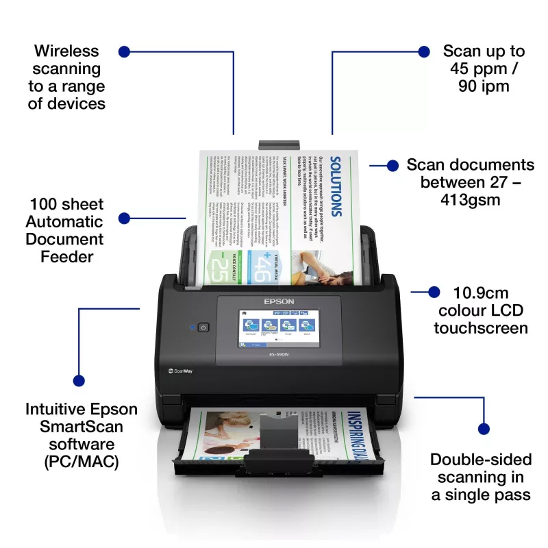 Epson WorkForce ES-590W Sheet-fed scanner 600 x 600 DPI A4 Black