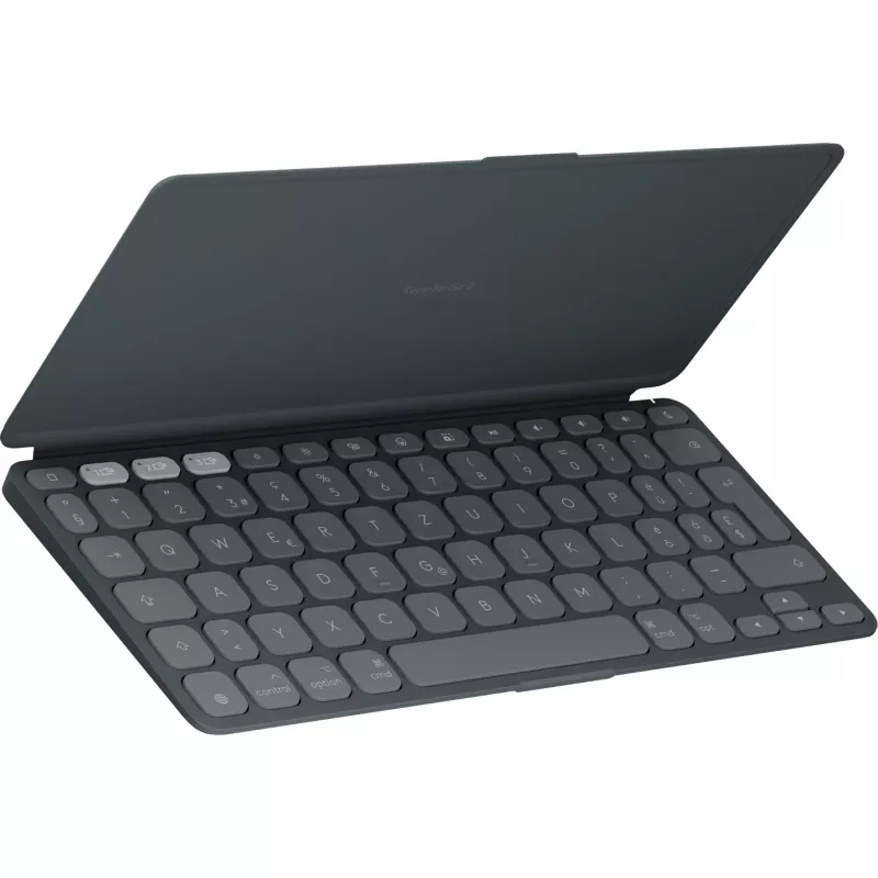 Logitech Keys-To-Go 2 for iPad - Keyboard - built-in cover - Wireless - Bluetooth LE - QWERTZ - Swiss - Graphite (920-013008)