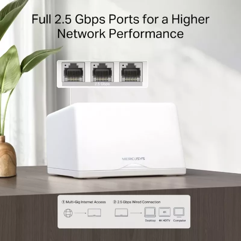 MERCUSYS Halo H47BE, Halo Mesh Wi-Fi 7 system, 2 pack