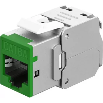 Goobay Keystone-Module RJ45 CAT 6A, STP, Slim, Green (77945)