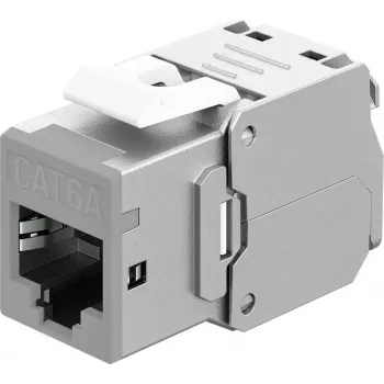 Goobay Keystone-Module RJ45 CAT 6A, STP, Slim, Light Grey (77946)
