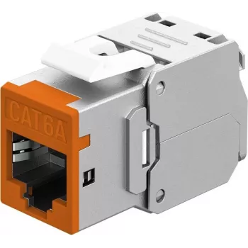 Goobay Keystone-Module RJ45 CAT 6A, STP, Slim, orange (77947)