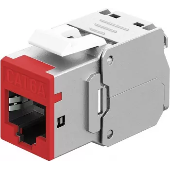 Goobay Keystone-Module RJ45 CAT 6A, STP, Slim, Red (77948)