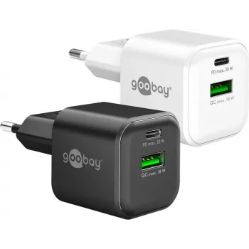 Goobay 20 W USB-C PD GaN Dual-Fast Charger Nano White (79621)