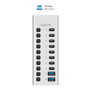Hub USB3.2 Gen1 10ports USB-A/C, on/off switch