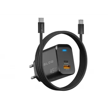 Wall charger USB-A USB-C PD 45W + cable