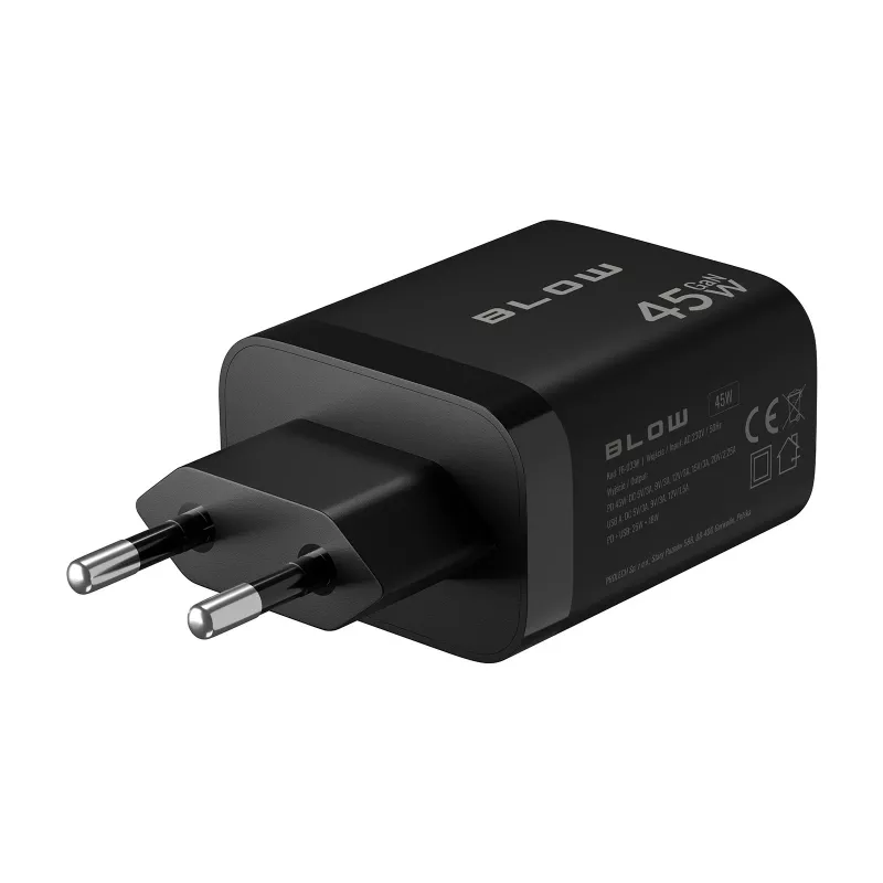 Wall charger USB-A USB-C PD 45W + cable
