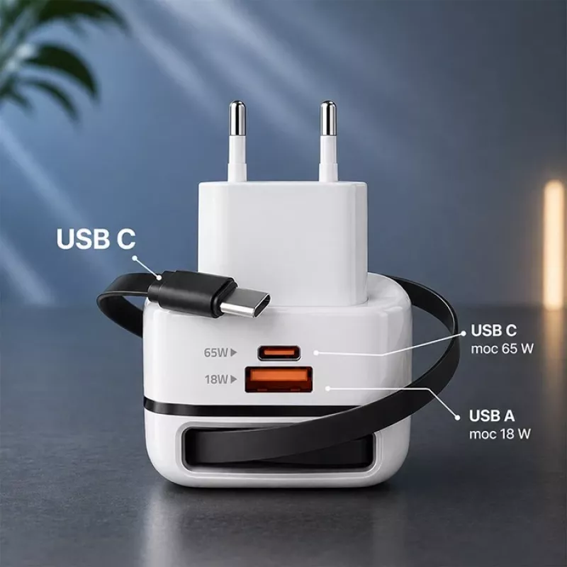 Charger USB C 65W GaN PPS 5V 20V 3A 3.25A