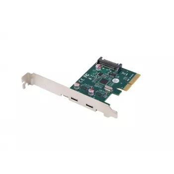 Network card PCI EXPRESS X1 -> 2X USB-C 3.2 GEN 2X1 led low profile