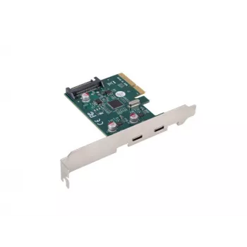 Network card PCI EXPRESS X1 -> 2X USB-C 3.2 GEN 2X1 led low profile