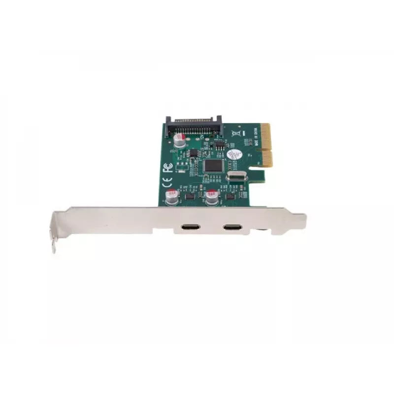 Network card PCI EXPRESS X1 -> 2X USB-C 3.2 GEN 2X1 led low profile