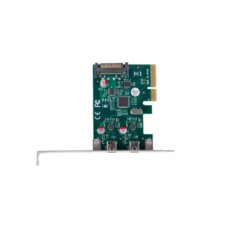 Network card PCI EXPRESS X1 -> 2X USB-C 3.2 GEN 2X1 led low profile