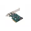 Network card PCI EXPRESS X1 -> 2X USB-C 3.2 GEN 2X1 led low profile