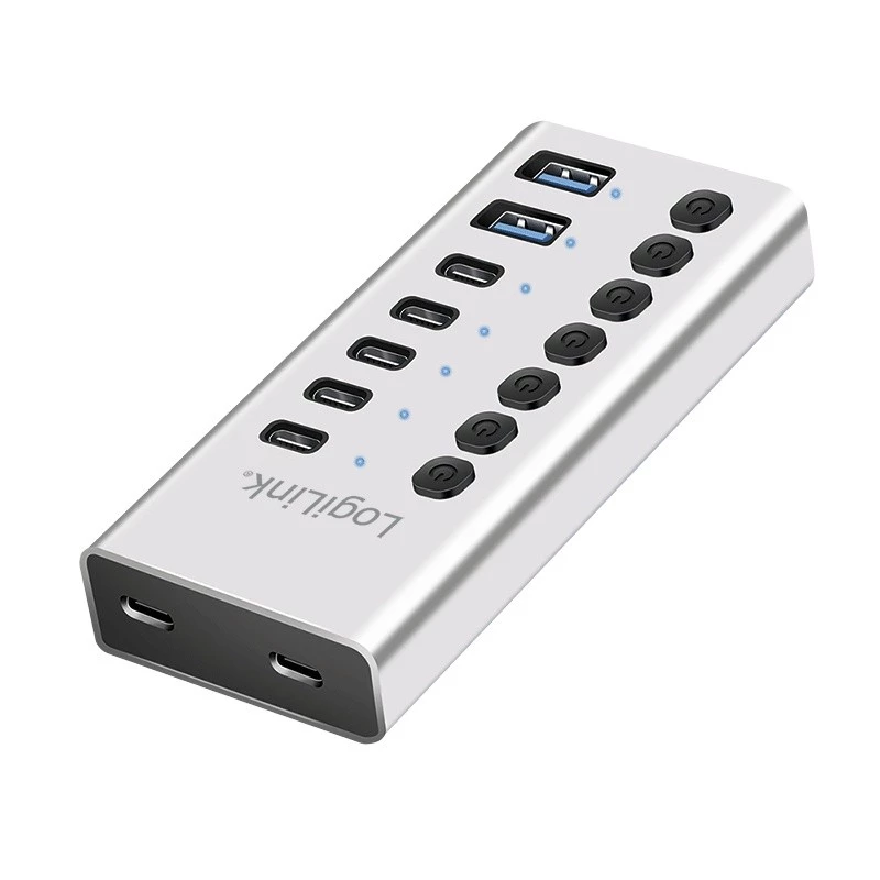 Hub USb3.2 Gen1 7 ports USB-A/C, on/off switch