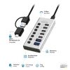 Hub USb3.2 Gen1 7 ports USB-A/C, on/off switch