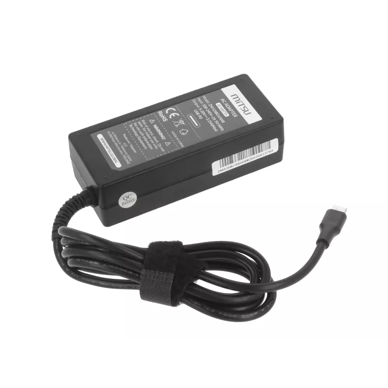Laptop charger power supply 65W USB-C 5V-9V-12V-15V-20V/3A, 20V/3.25A PD