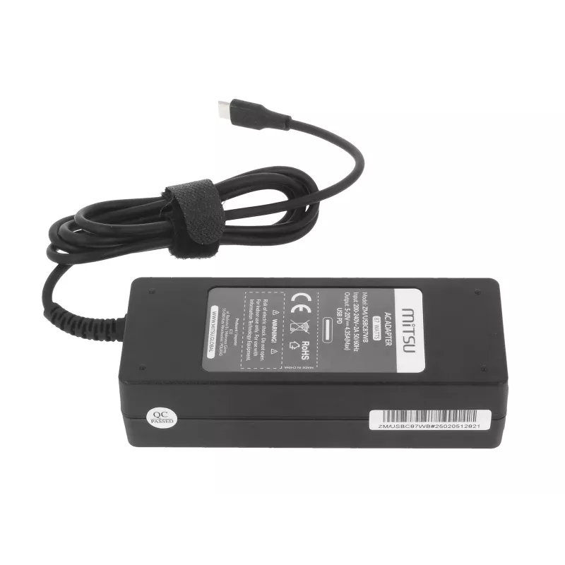 Laptop charger power supply 87W USB-C 5V-9V-12V-15V/3A, 20V/3.25A, 20.2V/4.3A PD