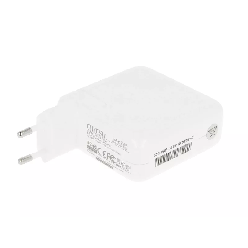 Laptop charger power supply 61W USB-C 5V-9V-12V-15V-20V-20.3V/3A PD