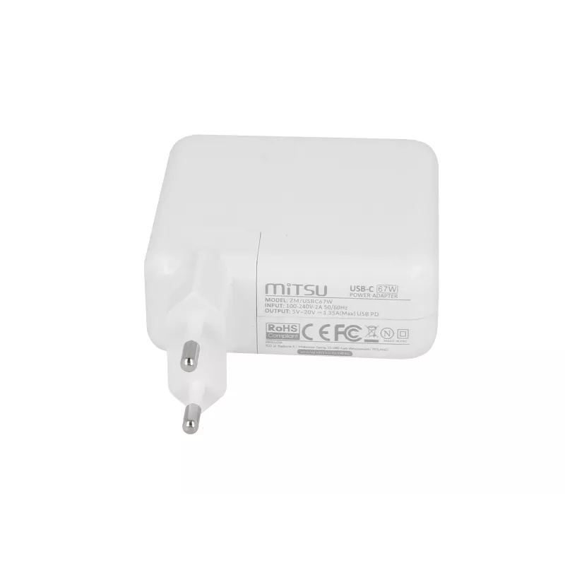 Laptop charger power supply 67W USB-C 5V-9V-12V-15V/3A, 20V/3.35A PD
