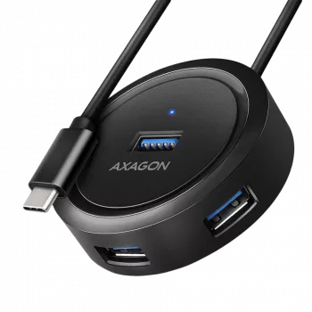 AXAGON HUE-P1C 4x USB 3.2 Gen 1 runder Hub 30 cm USB-A-Cable - Cable - Digital/Data