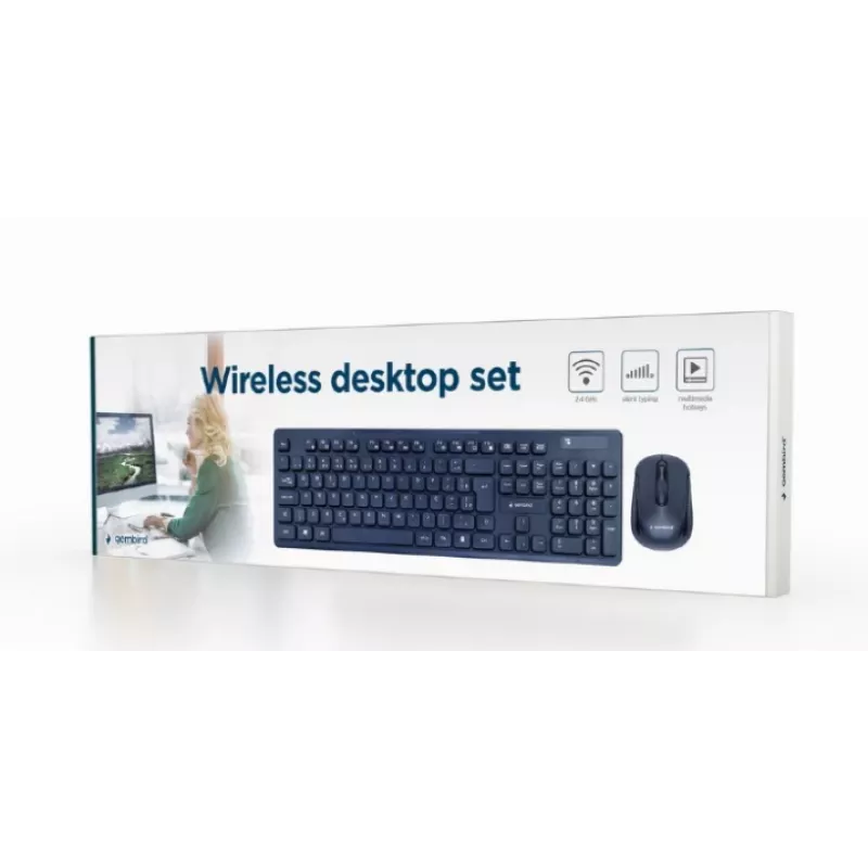 Gembird KBS-WCH-03 wireless keyboard and mouse set, black