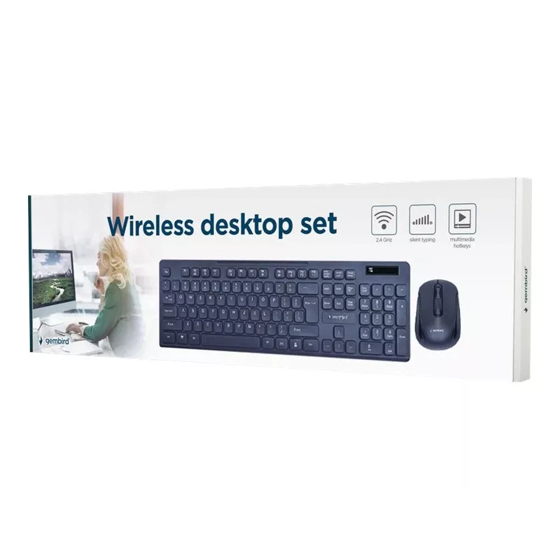 Gembird KBS-WCH-03 wireless keyboard and mouse set, black