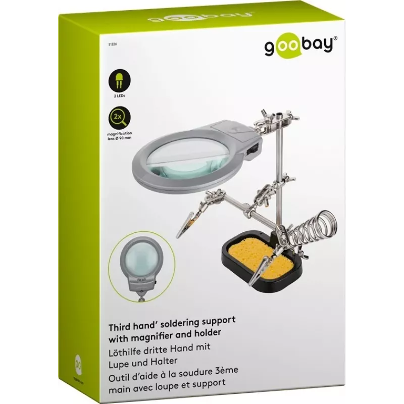 Goobay 51226 soldering iron/station accessory 1 pc(s) Holder with magnifier