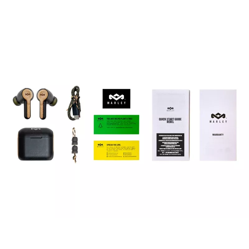 Marley Rebel True Earbuds Built-in microphone, In-ear, Wireless, Signature Black