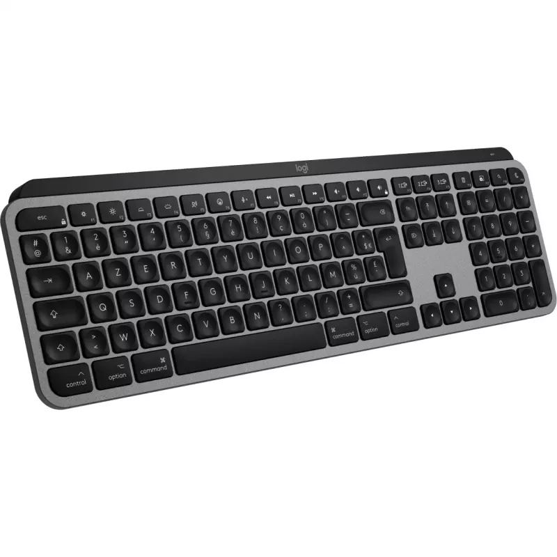 Logitech Master Series MX Keys S for Mac - Keyboard - full size - backlit - Wireless - Bluetooth LE - AZERTY - French - Space-Grey (920-011625)