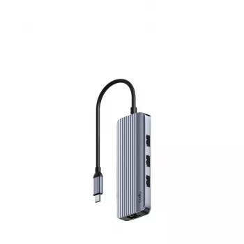 Cudy UH606 interface hub USB 3.2 Gen 1 (3.1 Gen 1) Type-C 5000 Mbit/s Grey, Silver