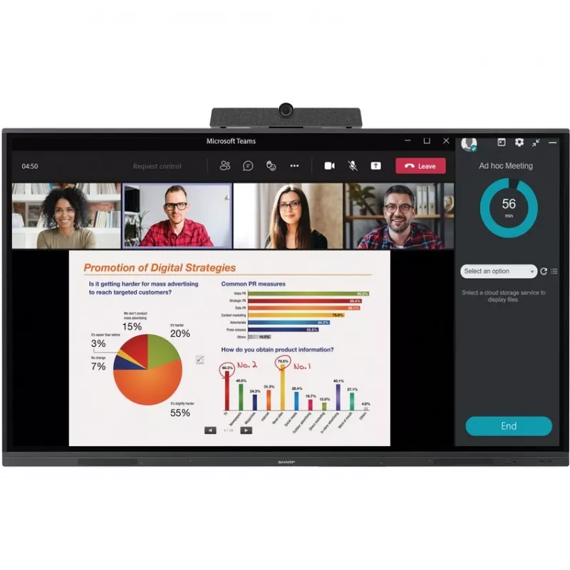 Sharp PN-L652B Interactive Whiteboard 165,1 cm (65 ) 3840 x 2160 Pixel Touchscreen Black (PNL652B)