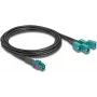 DeLOCK 90118 Coaxial Cable 1 m Mini FAKRA Z 4 x FAKRA Z Black - Blue (90118)