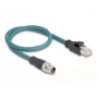 DeLOCK 60077 Cable Adapter M12 RJ-45 Black - turquoise (60077)