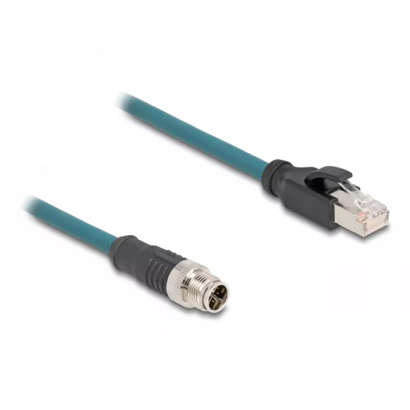DeLOCK 60077 Cable Adapter M12 RJ-45 Black - turquoise (60077)