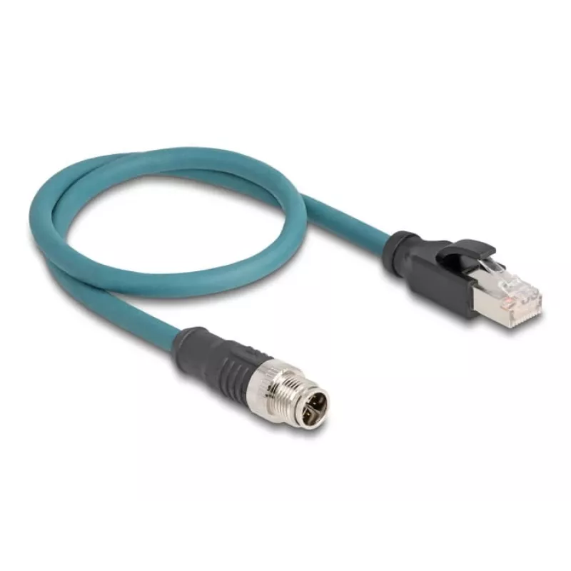 DeLOCK 60077 Cable Adapter M12 RJ-45 Black - turquoise (60077)