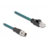 DeLOCK 60077 Cable Adapter M12 RJ-45 Black - turquoise (60077)