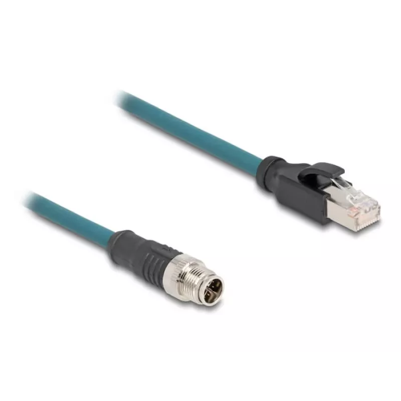 DeLOCK 60077 Cable Adapter M12 RJ-45 Black - turquoise (60077)