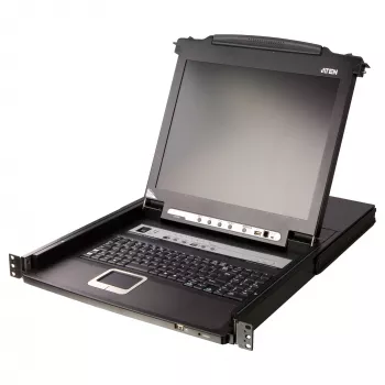 ATEN CL5708MW 43cm wide LCD KVM Switch, USB-PS/2,VGA, 8 Port, UK-Layout