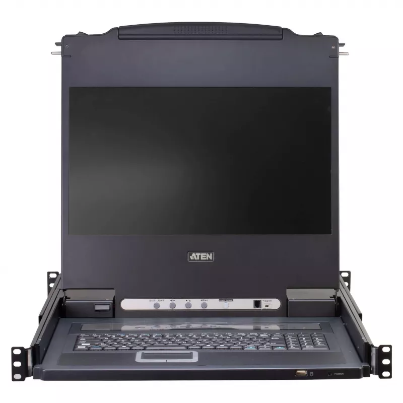 ATEN CL5708MW 43cm wide LCD KVM Switch, USB-PS/2,VGA, 8 Port, UK-Layout