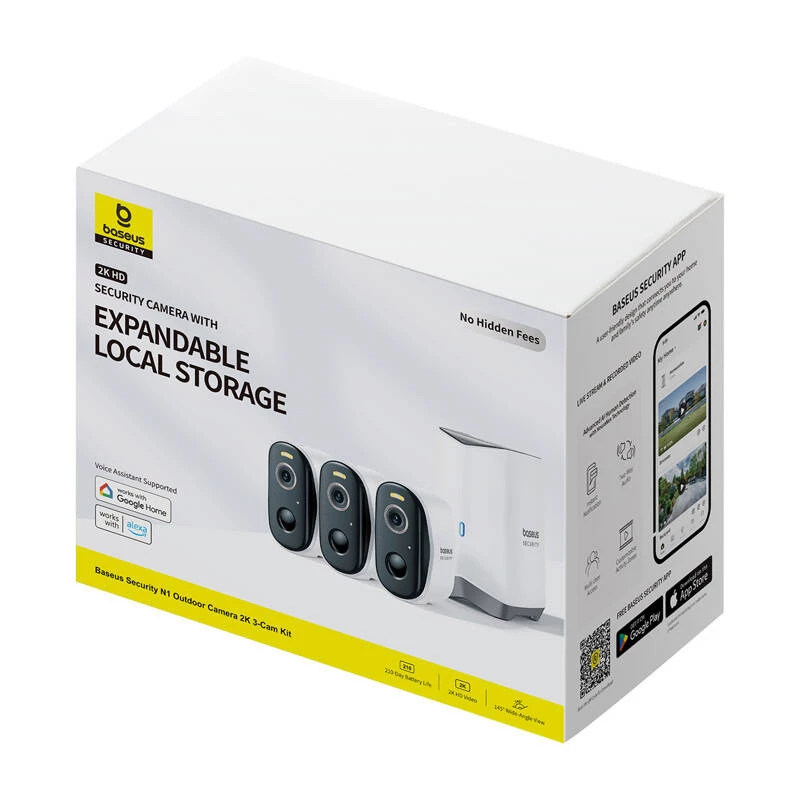 N1 Baseus 2K outdoor camera set of 3 (white)